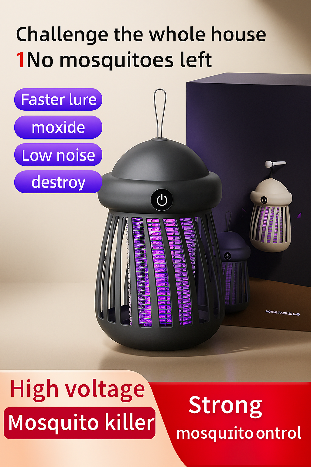 Skarin Glow | UV-Insektenvernichter mit 3000V Gitter für Innen & Außen