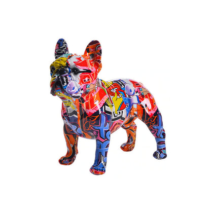 Bulldoro Graffitino | Farbintensive Dekofigur eines French Bulldogs aus Kunstharz