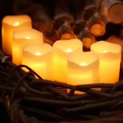 Halloween & Weihnachten LED Teelichter Set – 24 flammenlose Kerzen mit Glitzer & warmem Licht