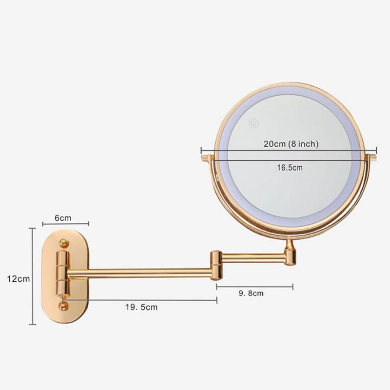 LUXMIRROR Make-up-Spiegel | Vergrößerung & Einstellbar | Deluxe Goldfinish