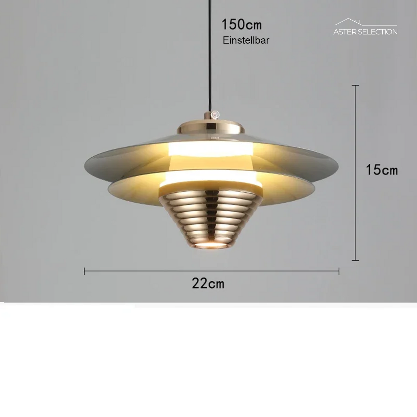 AeroGlow | Aluminium LED Pendelleuchte | Moderne Deckenlampe mit Farbakzenten & Warmweißem Licht