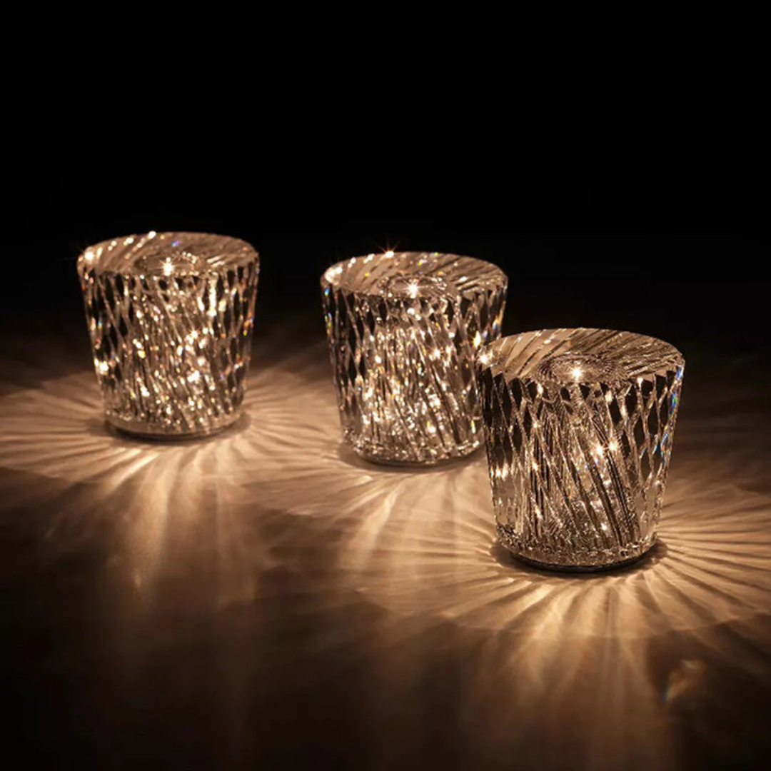 Lumex | Kabellose Kristall‑Tischlampe im modernen Design