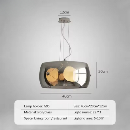 Aurion | Moderne Glas-LED-Hängeleuchte für Küche, Wohnzimmer und Esszimmer