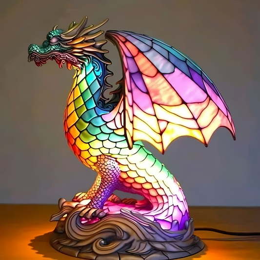 Ardilume Artis | Handbemalte LED Glas Tischlampe mit Tiermotiv