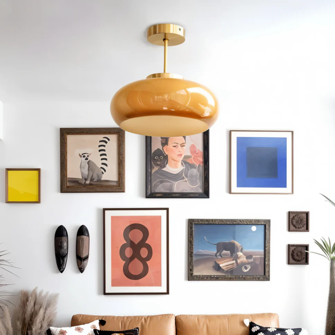 Flixar Elve | Gelbe Deckenleuchte im Retro‑Design