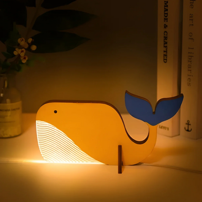 Telyx Aurin | LED Nachtlicht aus Holz mit Acryl-Design