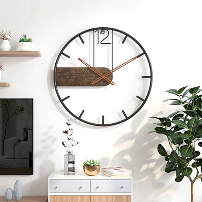 TimberLine | Minimalistische Wanduhr aus Walnussholz & Edelstahl | Zeitlose Schönheit für modernes Wohndesign