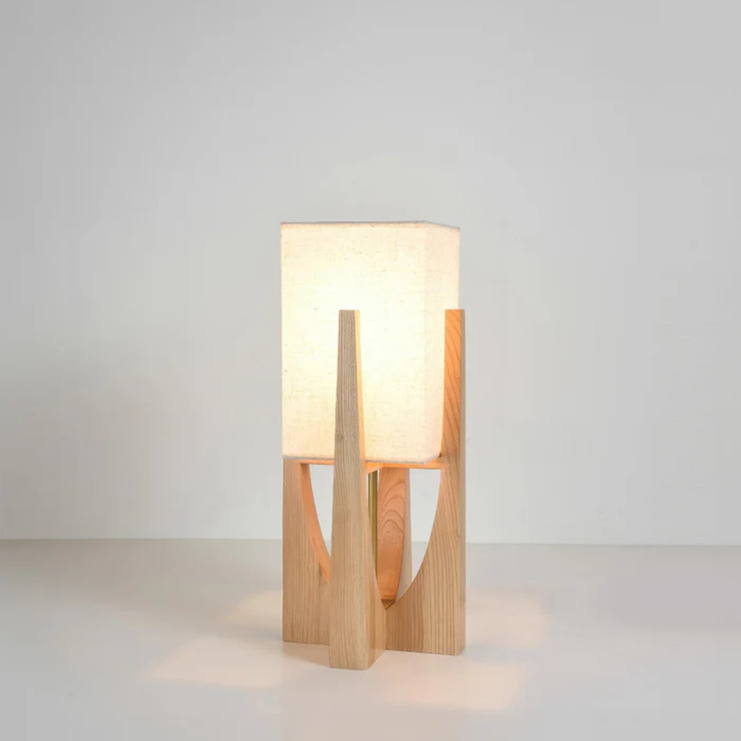 Luxora Nami | Holz‑Tischleuchte im japanischen Stil