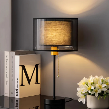Lumis Dunea | Tischleuchte mit doppellagigem Stoffschirm im Soft‑Design