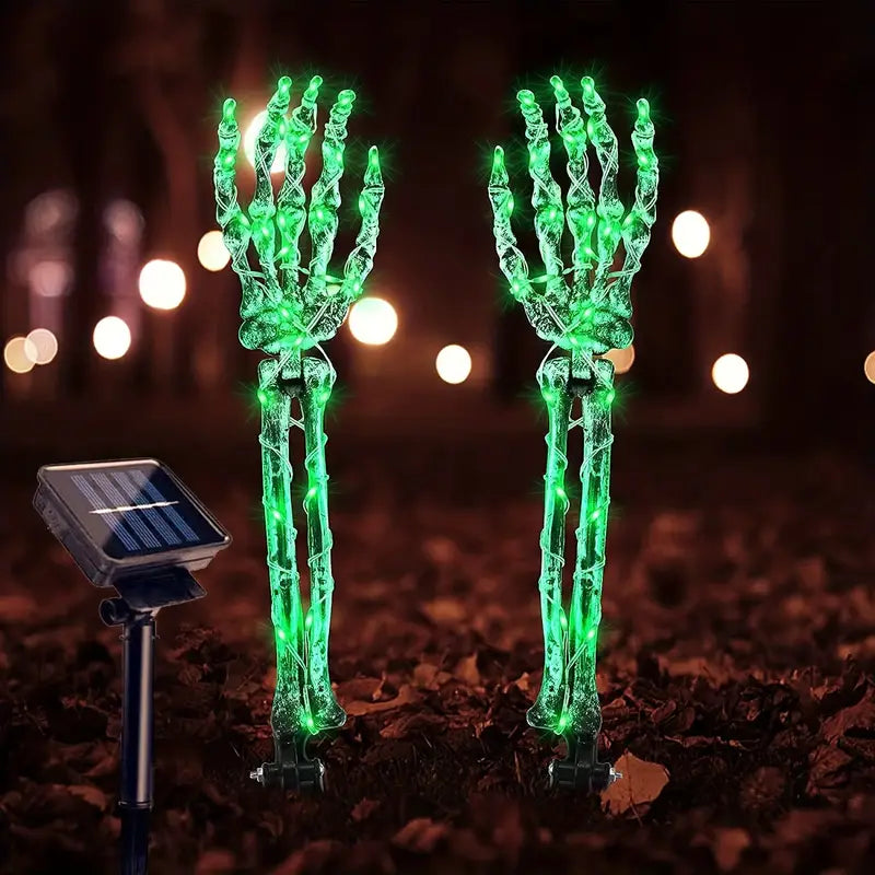 Halloween Solar Skelett Arme – Leuchtende Schädel für Garten & Deko