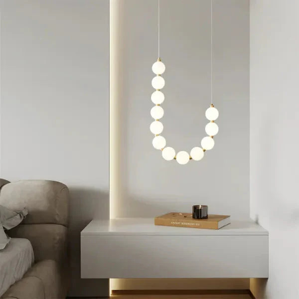 Alvara | Weißer Glas Anhänger Kronleuchter