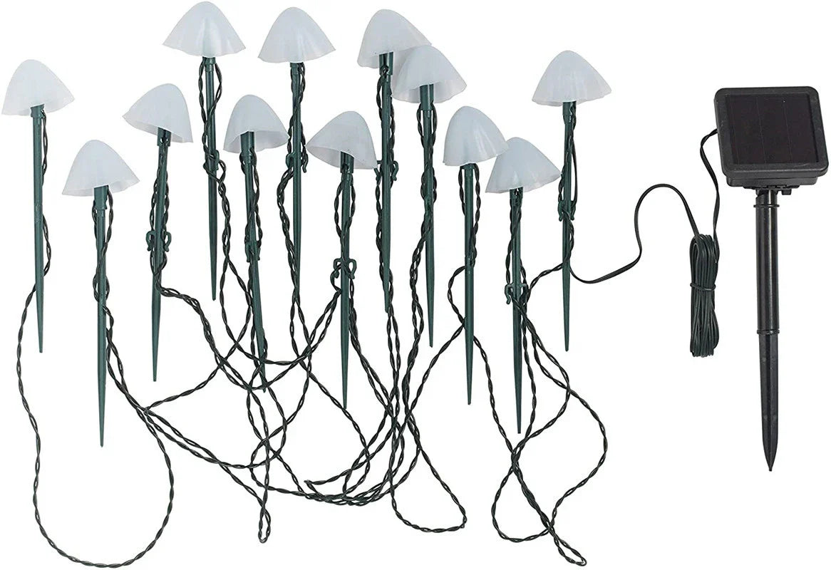 Solar Gartenleuchten in Pilzform – 12er Set, wasserdicht & dekorativ