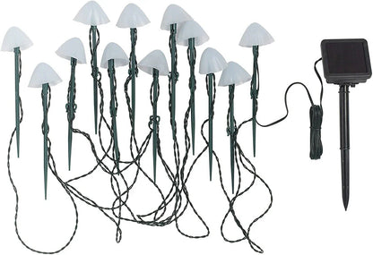 Solar Gartenleuchten in Pilzform – 12er Set, wasserdicht & dekorativ