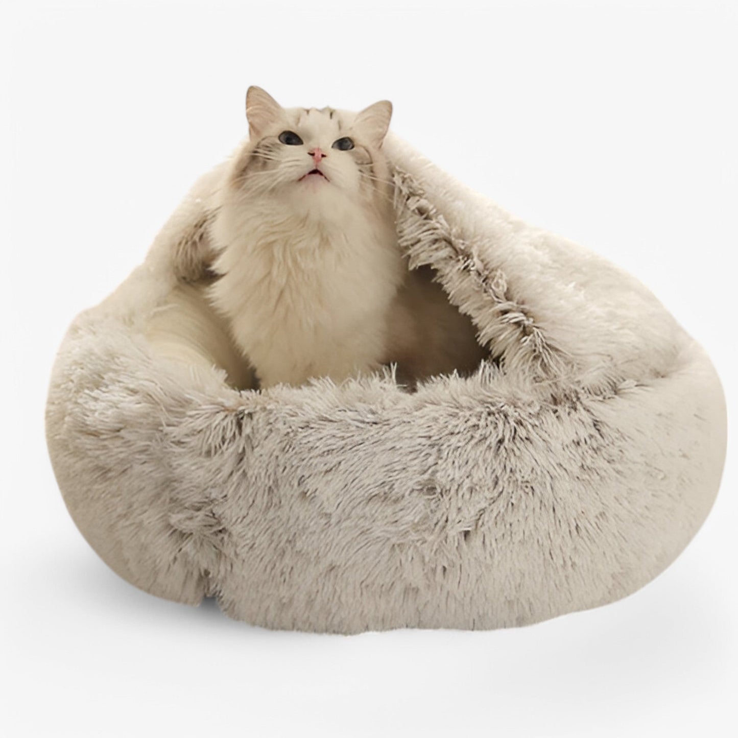 Lunaro Nest | Flauschiges Winterbett mit rutschfester Unterseite für Haustiere