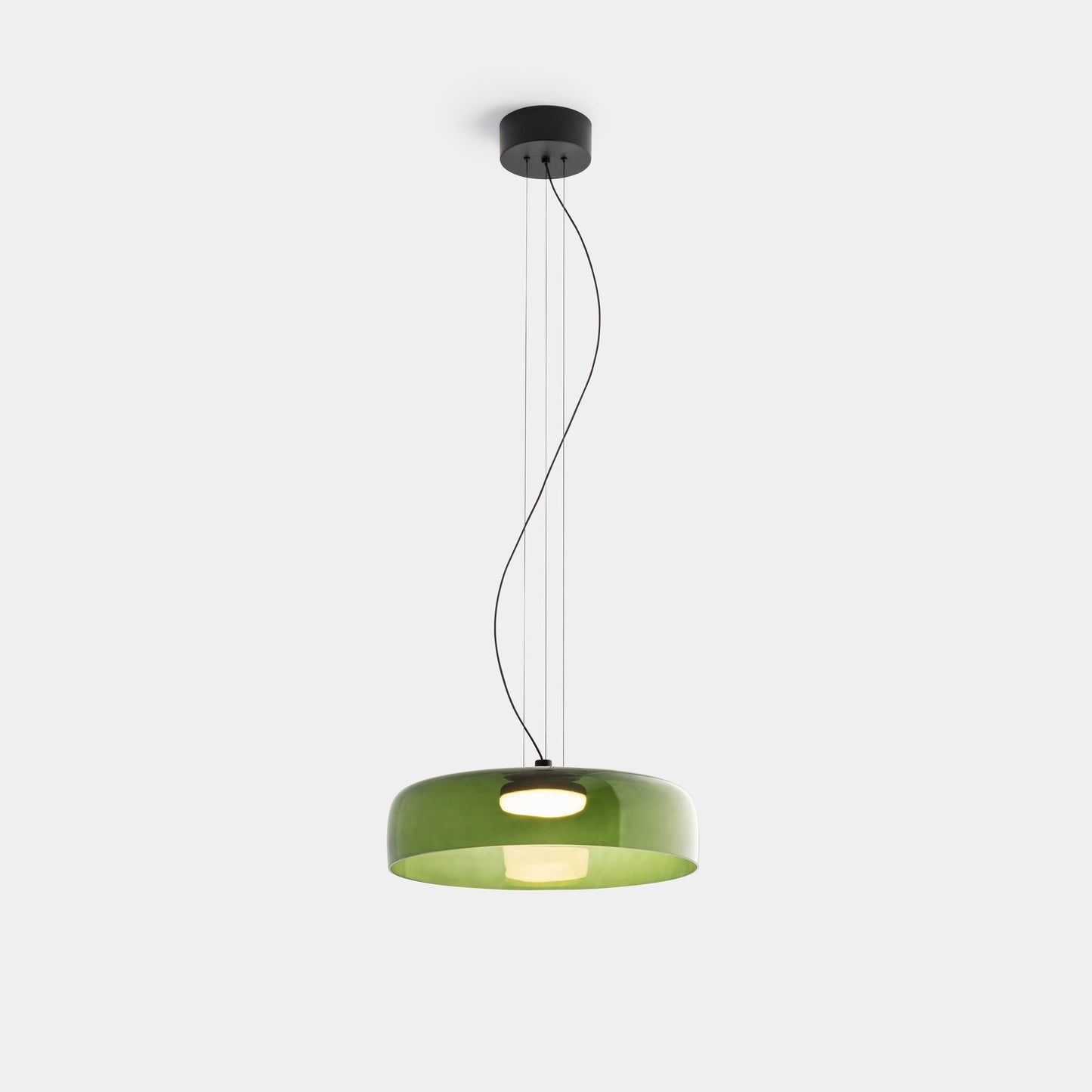 Veylum | Skandinavische Glas Pendelleuchte mit Opalschirm