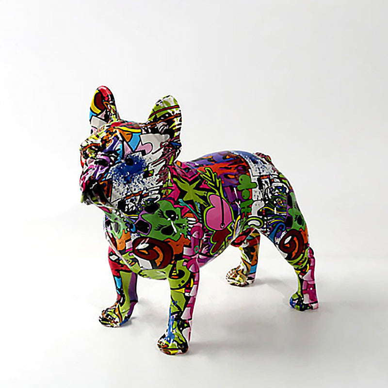 Bulldoro Graffitino | Farbintensive Dekofigur eines French Bulldogs aus Kunstharz