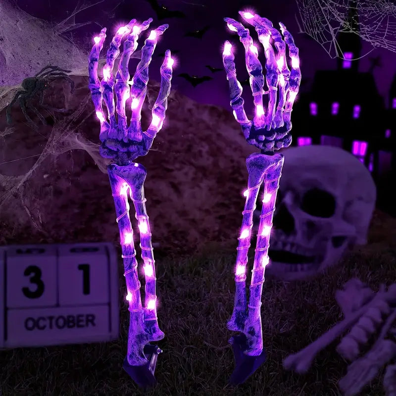 Halloween Solar Skelett Arme – Leuchtende Schädel für Garten & Deko