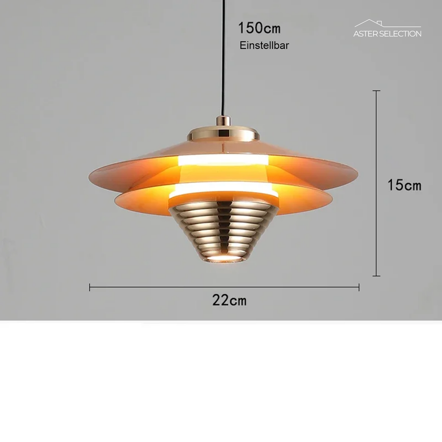 AeroGlow | Aluminium LED Pendelleuchte | Moderne Deckenlampe mit Farbakzenten & Warmweißem Licht