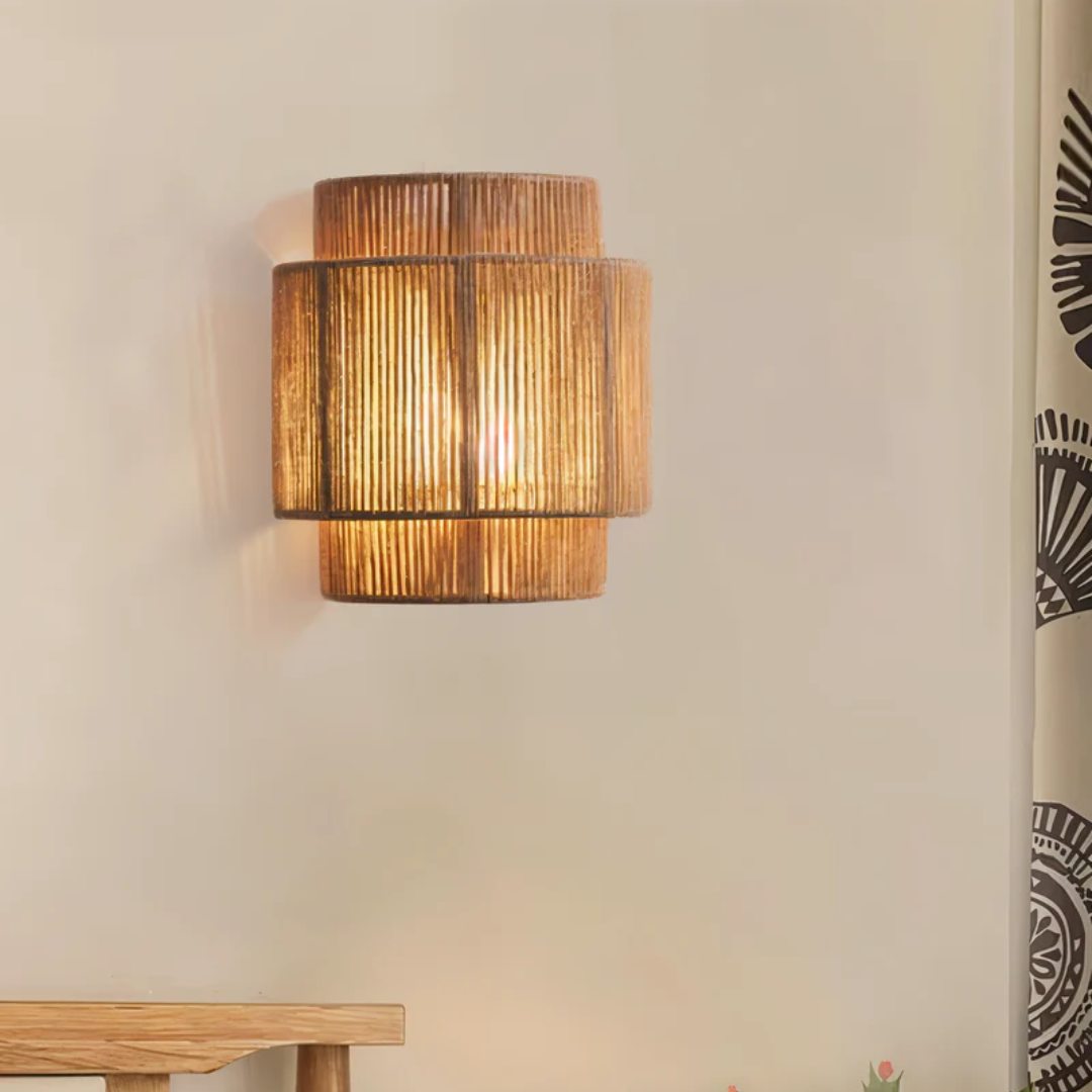 Solra | Boho-inspirierte Wandlampe aus Naturmaterialien