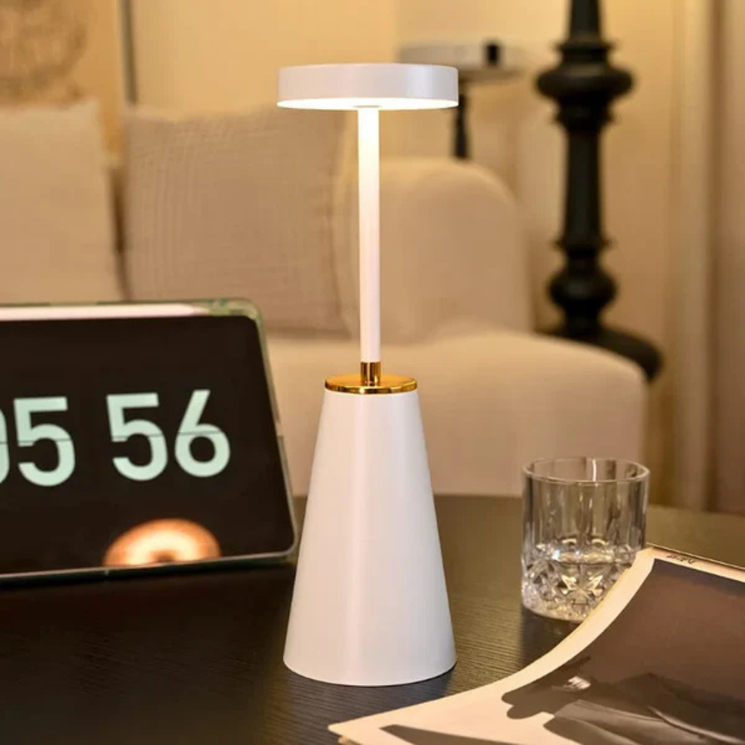 Gleon Lumo | Wiederaufladbare kabellose LED Tischleuchte mit Touch‑Bedienung