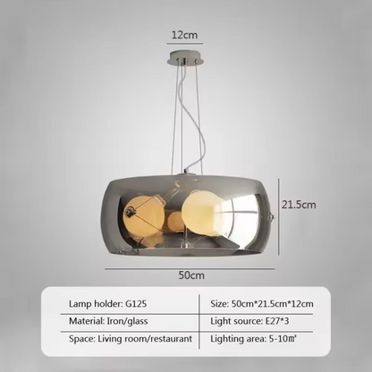 Aurion | Moderne Glas-LED-Hängeleuchte für Küche, Wohnzimmer und Esszimmer