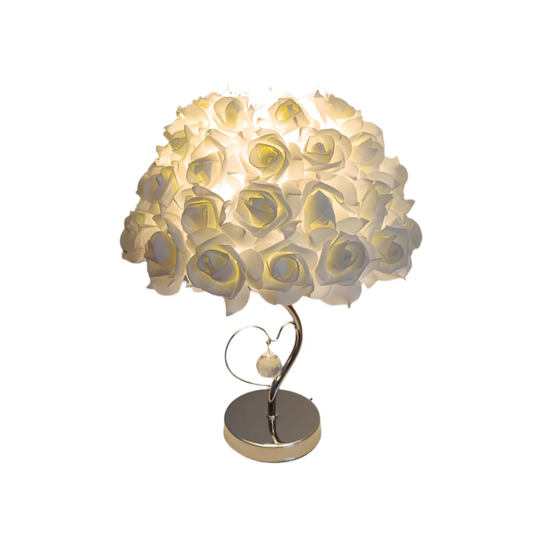 Celestria Valea | Romantische LED Tischleuchte mit Stoffschirm