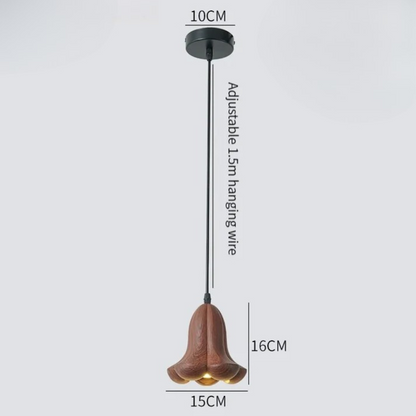 NordLume Lampe | Moderne Pendelleuchte aus Walnussholz in Braun, skandinavischer Stil