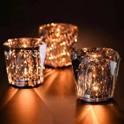 Lumex | Kabellose Kristall‑Tischlampe im modernen Design
