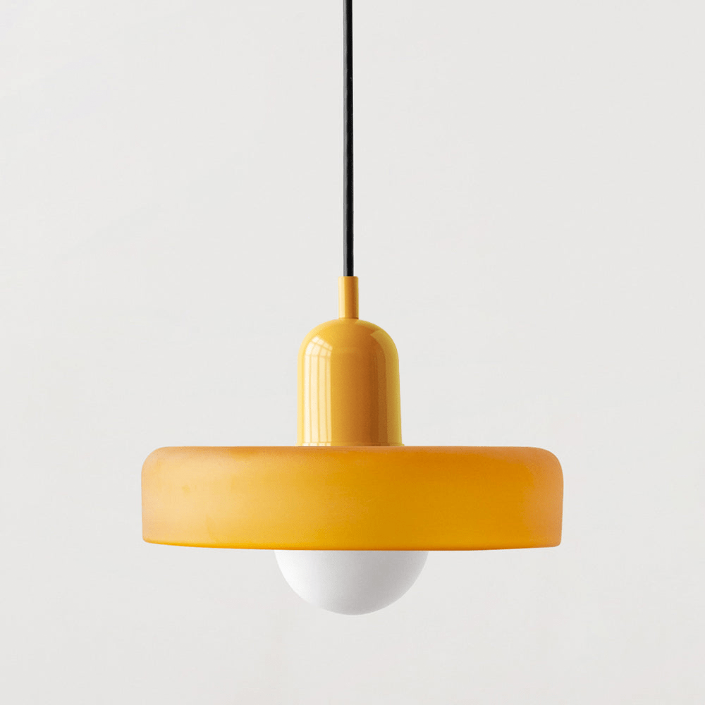 Lunari Halo | Hängeleuchte aus farbigem Glas im Bauhaus-Stil