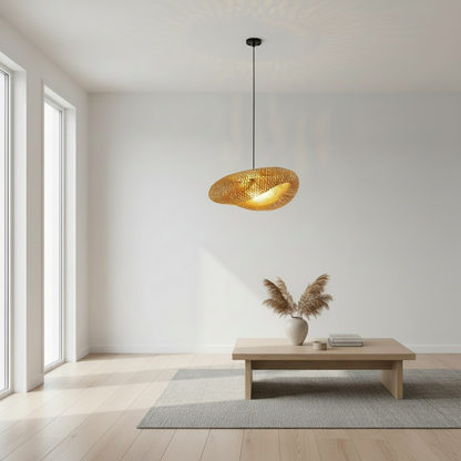 Liora Strå | Japandi Rattan Pendelleuchte aus Handgeflochtene Bambus