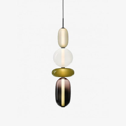 Elegante Designer-Hängelampe – Modernes Buntglas