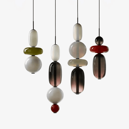 Elegante Designer-Hängelampe – Modernes Buntglas