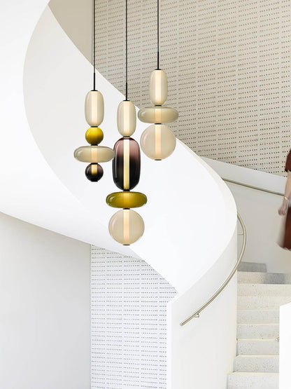 Elegante Designer-Hängelampe – Modernes Buntglas