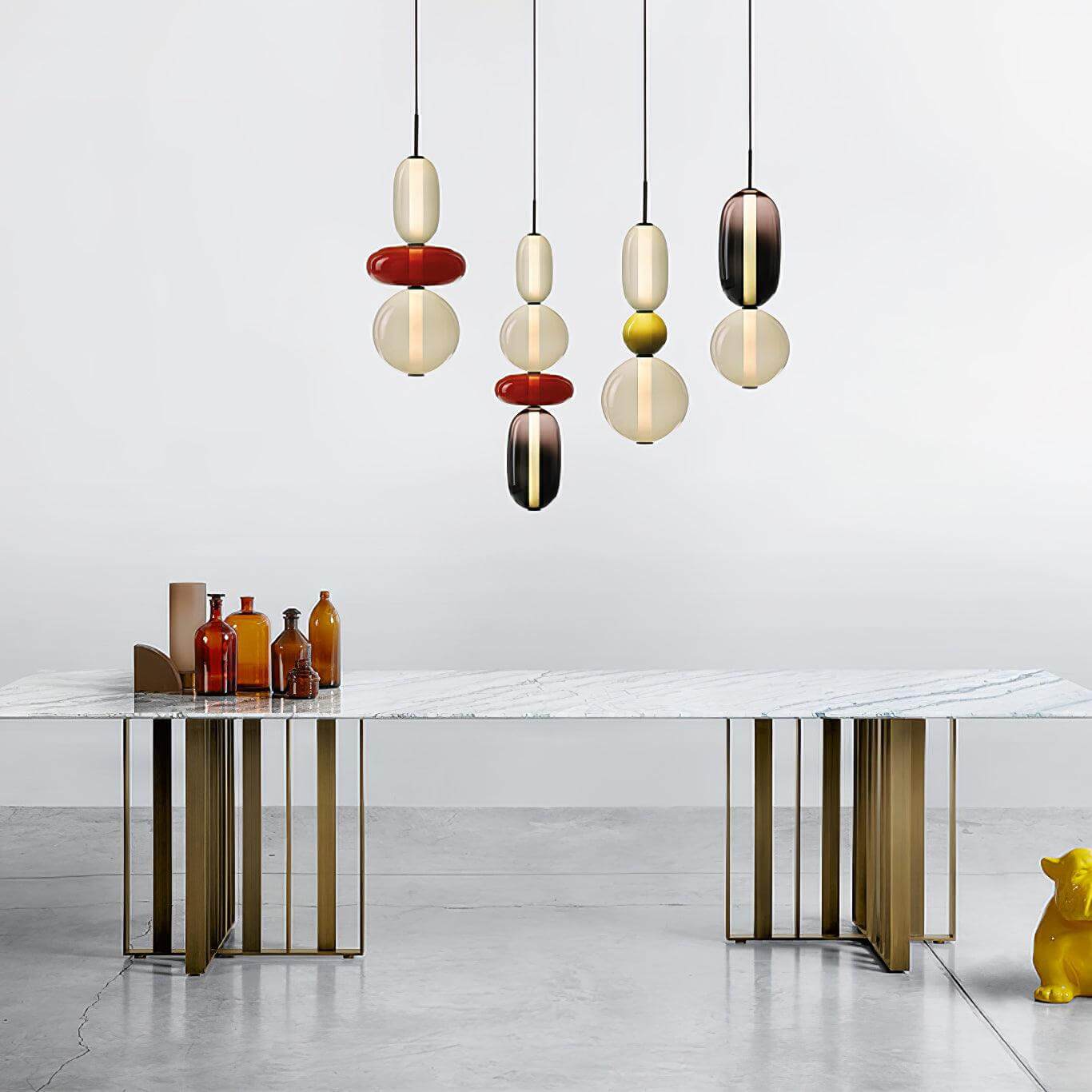 Elegante Designer-Hängelampe – Modernes Buntglas
