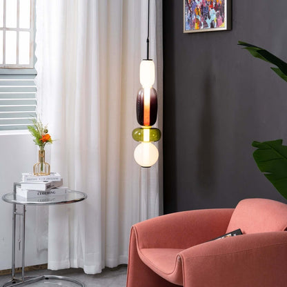 Elegante Designer-Hängelampe – Modernes Buntglas