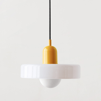 Lunari Halo | Hängeleuchte aus farbigem Glas im Bauhaus-Stil