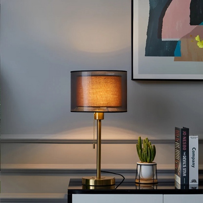 Lumis Dunea | Tischleuchte mit doppellagigem Stoffschirm im Soft‑Design