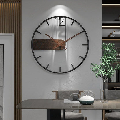 TimberLine | Minimalistische Wanduhr aus Walnussholz & Edelstahl | Zeitlose Schönheit für modernes Wohndesign