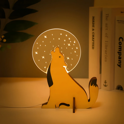 Telyx Aurin | LED Nachtlicht aus Holz mit Acryl-Design