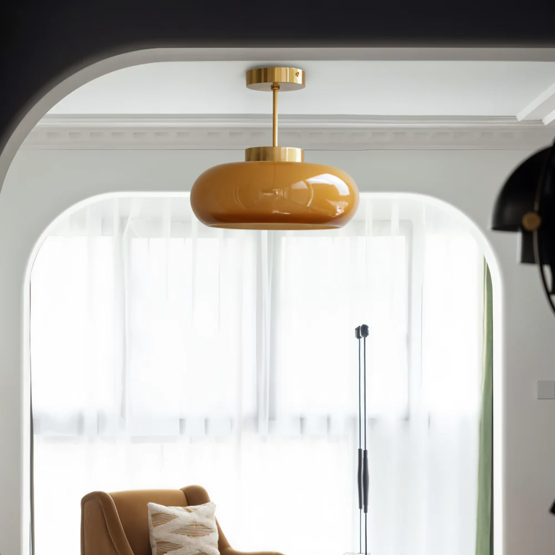 Flixar Elve | Gelbe Deckenleuchte im Retro‑Design