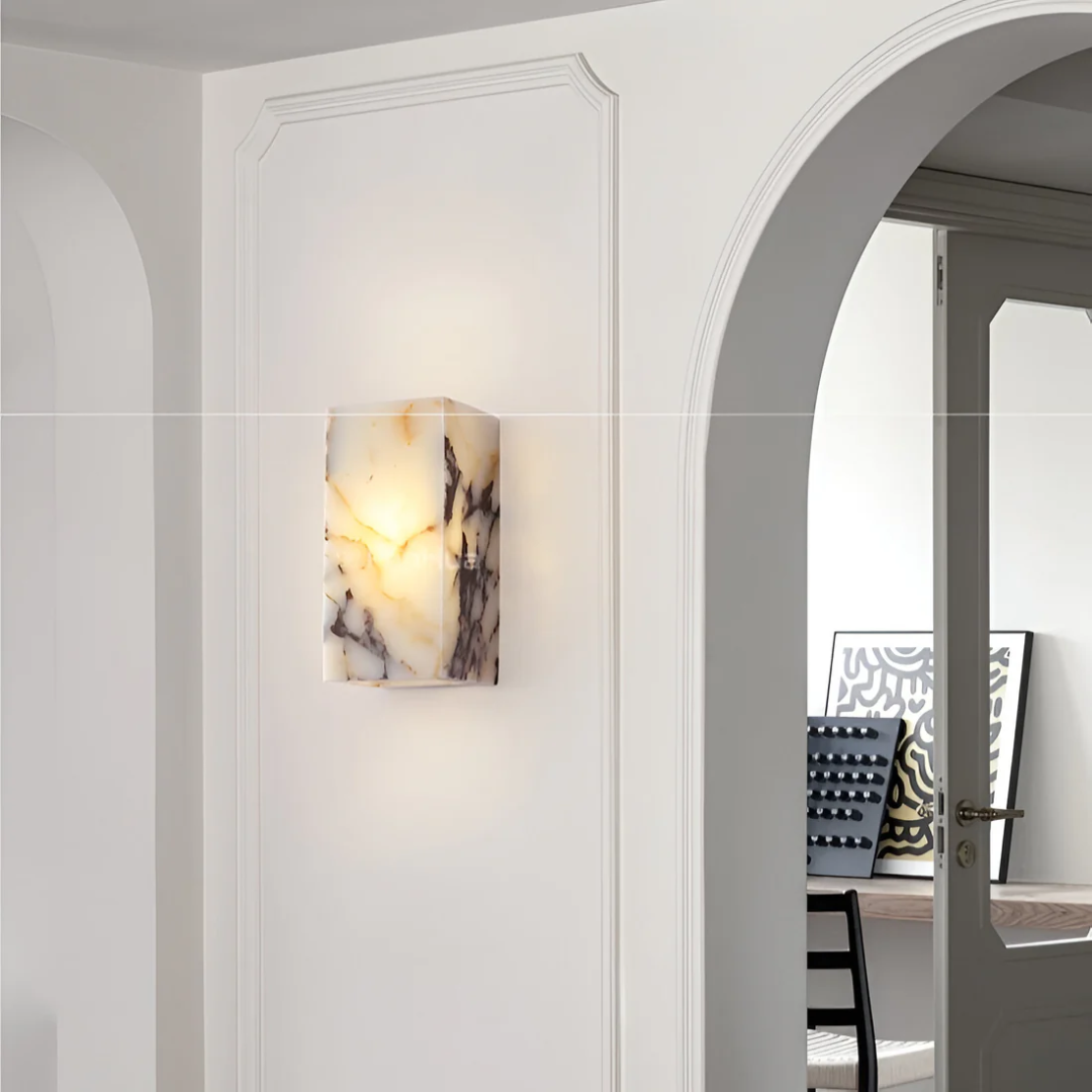 Xera Verto | Wandlampe aus Naturstein mit Marmorstruktur
