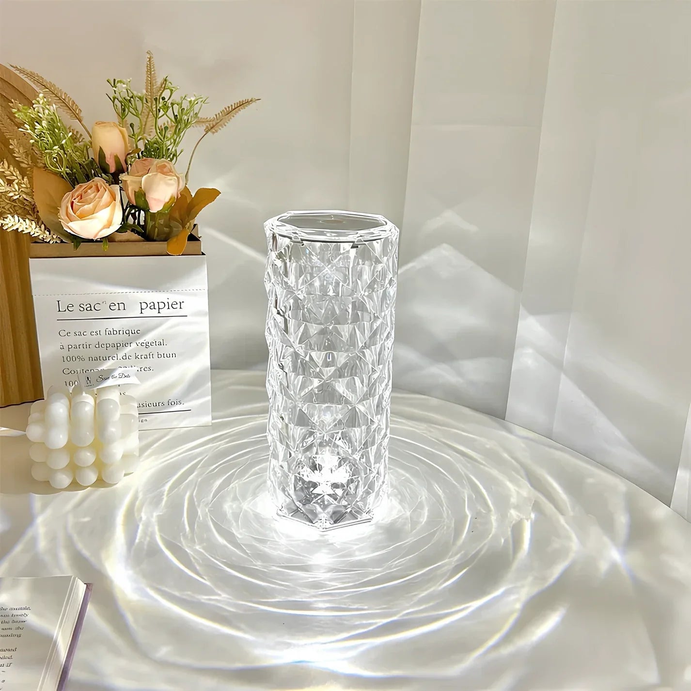 Lunora Glint | Kristall-Tischlampe mit stimmungsvollem Lichtspiel