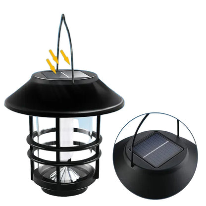 Solar Hängelampe mit Flackerflammen – Outdoor Laterne für Halloween & Weihnachten