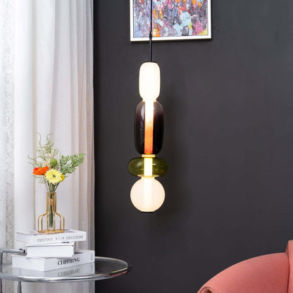 Elegante Designer-Hängelampe – Modernes Buntglas