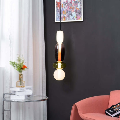 Elegante Designer-Hängelampe – Modernes Buntglas