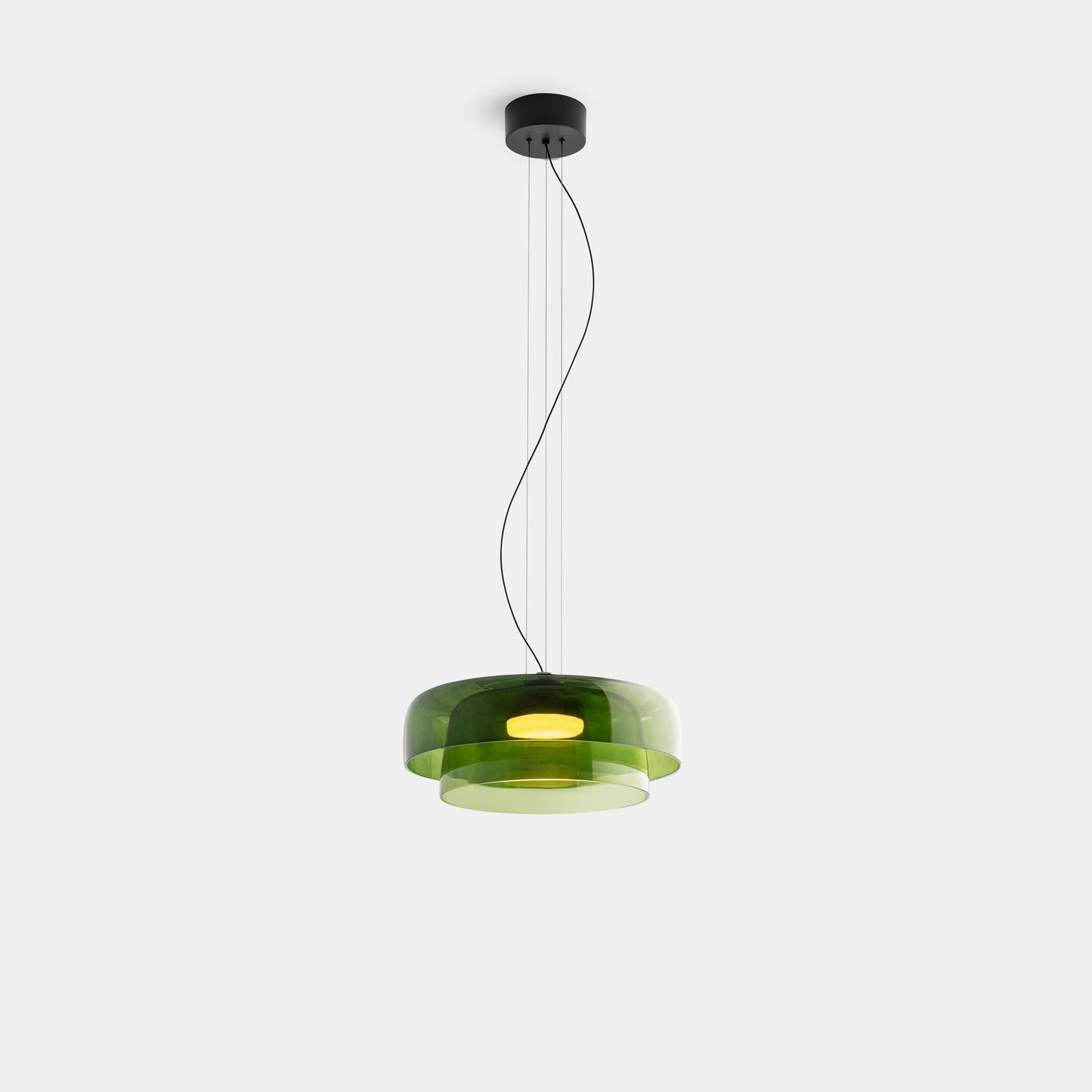 Veylum | Skandinavische Glas Pendelleuchte mit Opalschirm