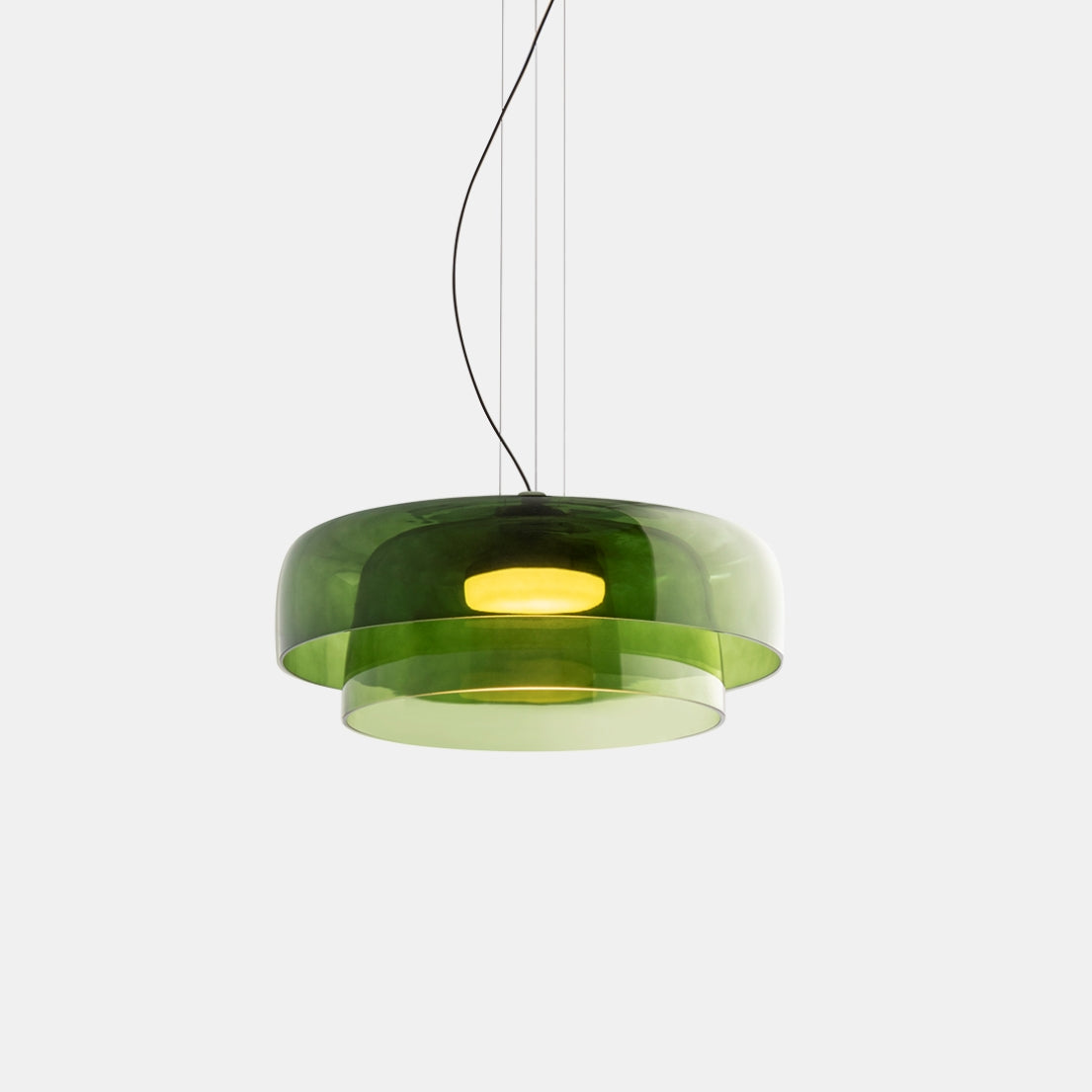 Veylum | Skandinavische Glas Pendelleuchte mit Opalschirm
