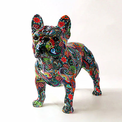 Bulldoro Graffitino | Farbintensive Dekofigur eines French Bulldogs aus Kunstharz