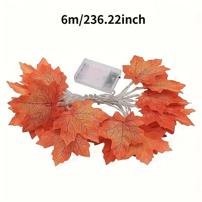Halloween Ahornblatt Lichterkette – Warmweiße LED Herbstdeko für Wohnzimmer & Partys