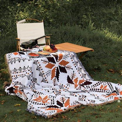 Picknickdecke Boho | Marokkanisches Muster | Wasserabweisend | Mikrofaser-Baumwollmix
